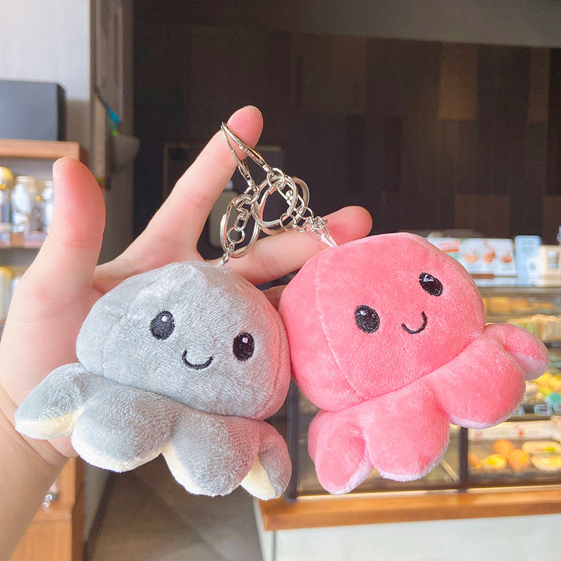 Creative Plush Flip Octopus Bag Key Chain