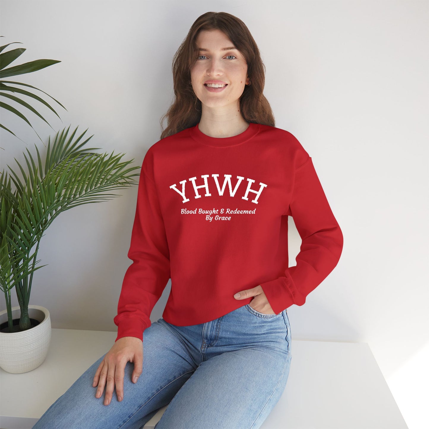 YHWH Scripture Crewneck Sweatshirt — Faith-Based Christian Pullover