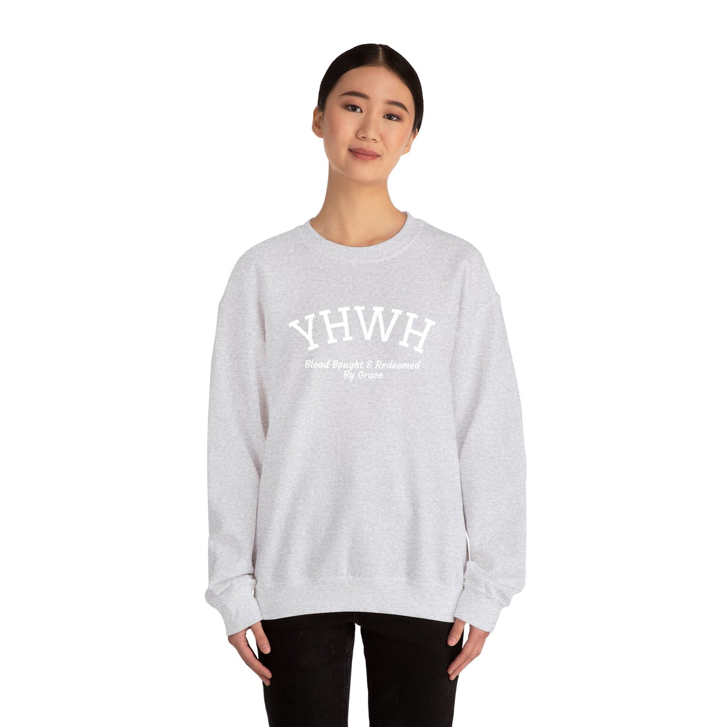 YHWH Scripture Crewneck Sweatshirt — Faith-Based Christian Pullover