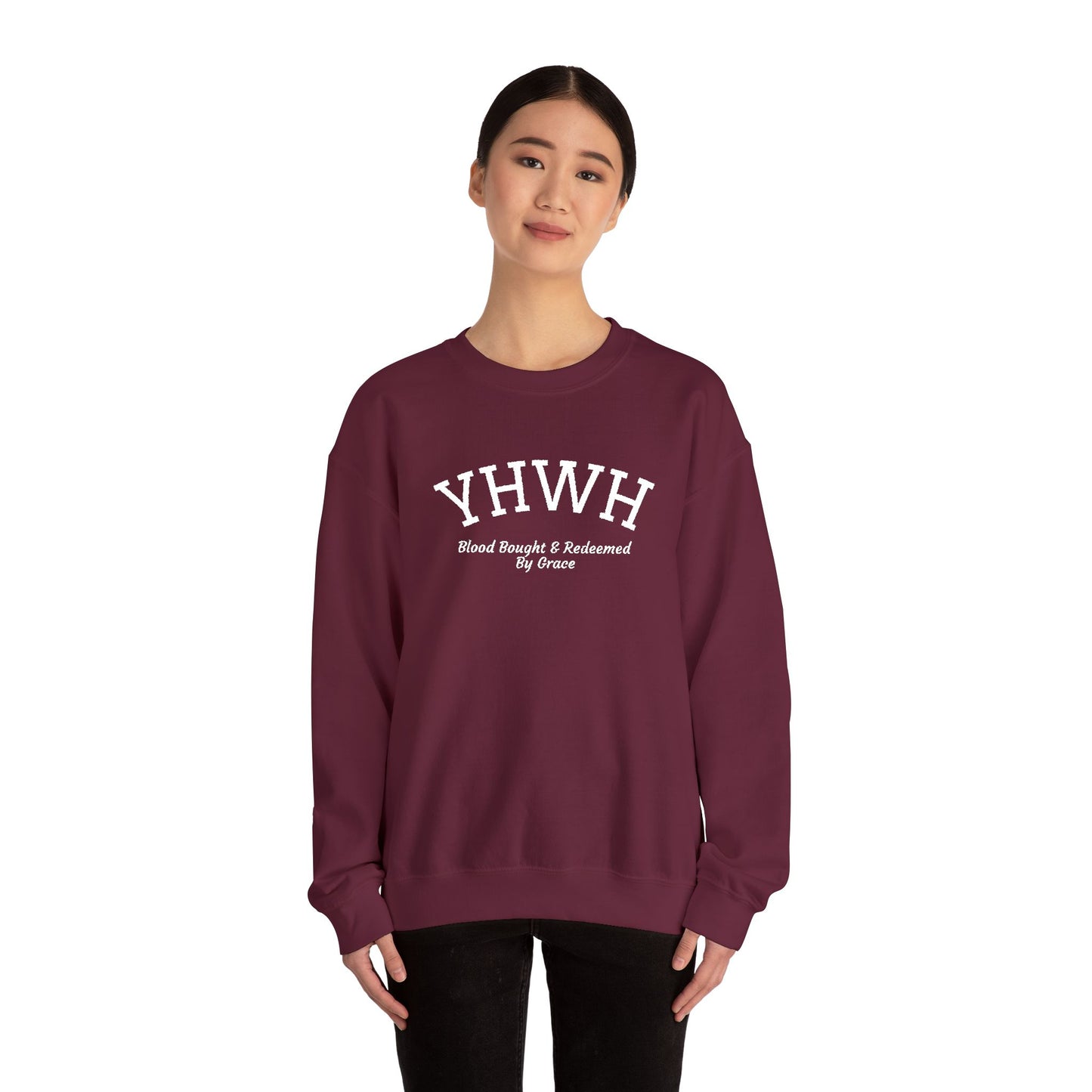 YHWH Scripture Crewneck Sweatshirt — Faith-Based Christian Pullover