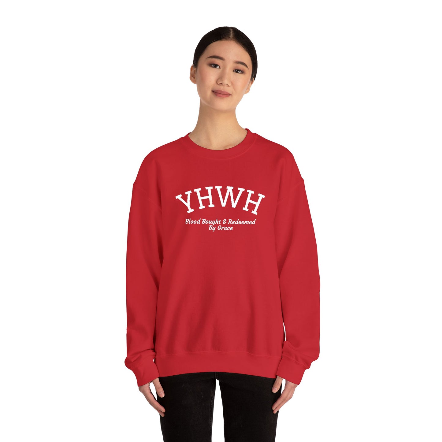 YHWH Scripture Crewneck Sweatshirt — Faith-Based Christian Pullover