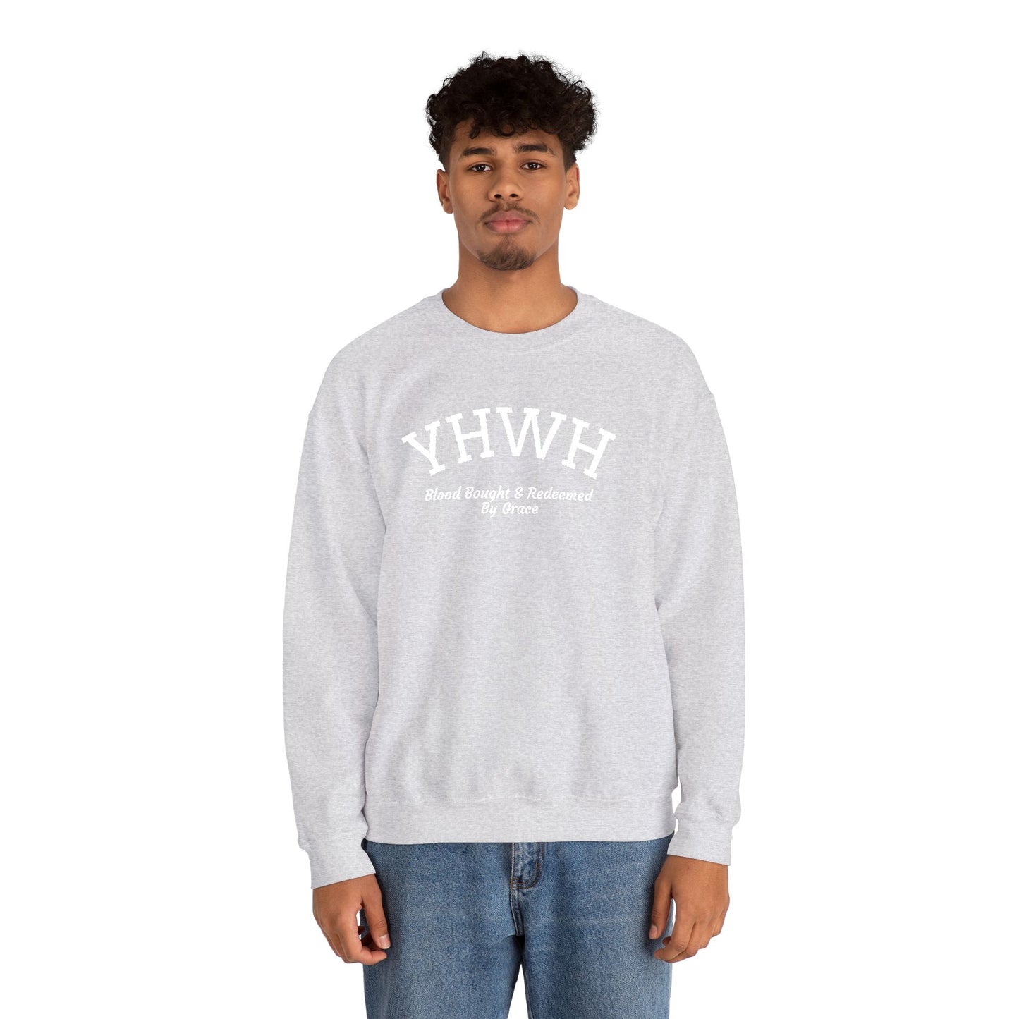 YHWH Scripture Crewneck Sweatshirt — Faith-Based Christian Pullover