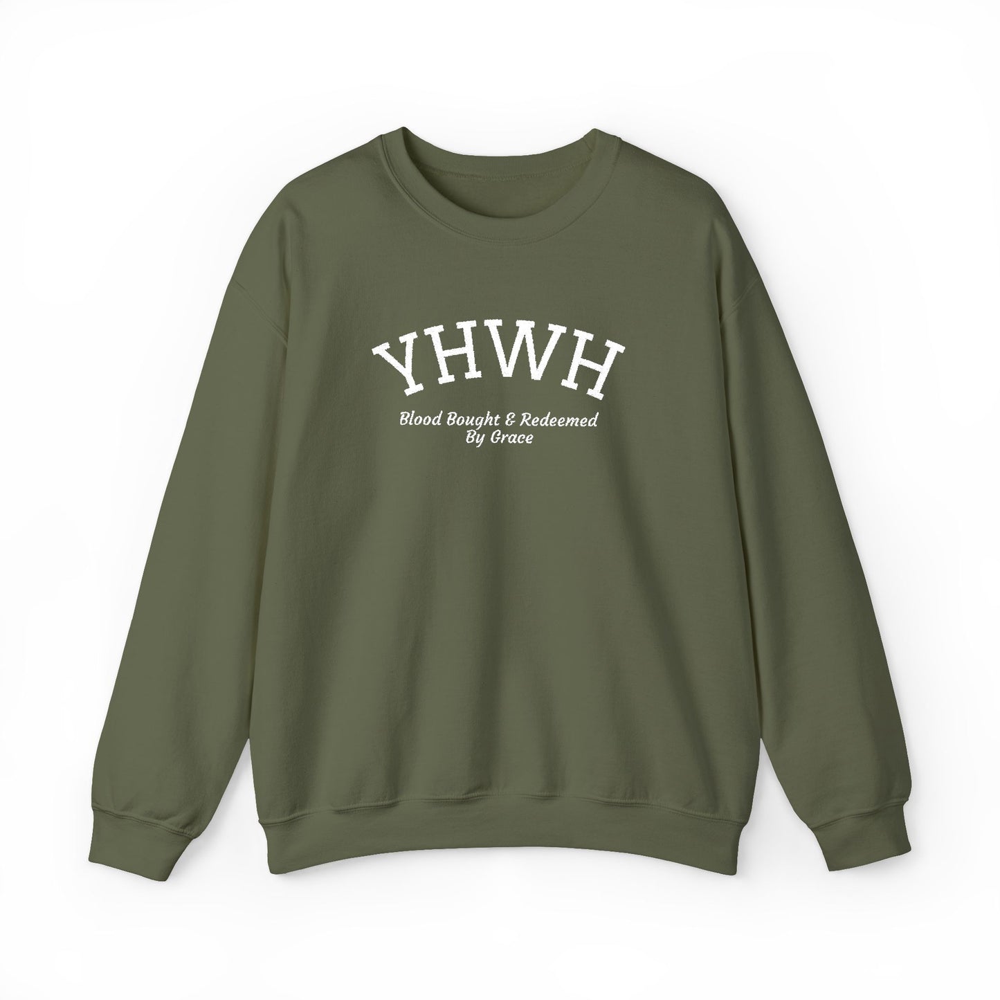 YHWH Scripture Crewneck Sweatshirt — Faith-Based Christian Pullover