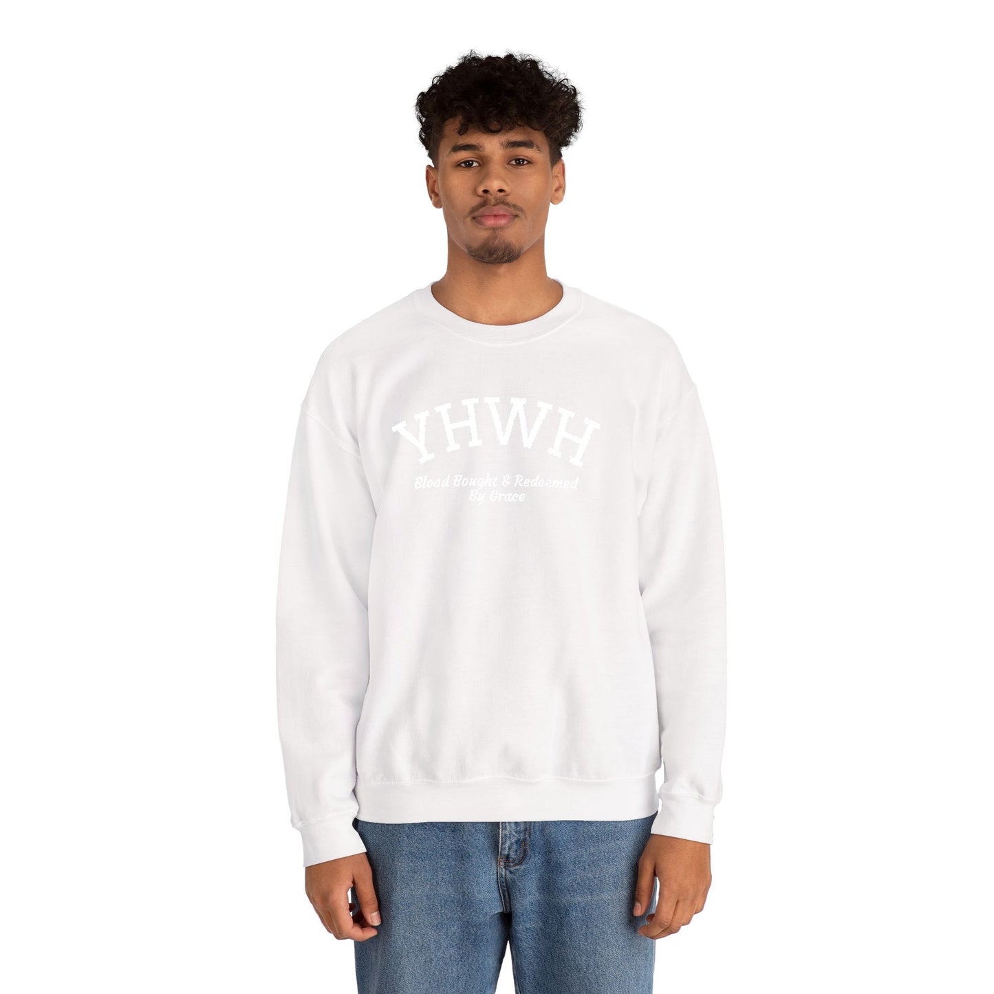 YHWH Scripture Crewneck Sweatshirt — Faith-Based Christian Pullover