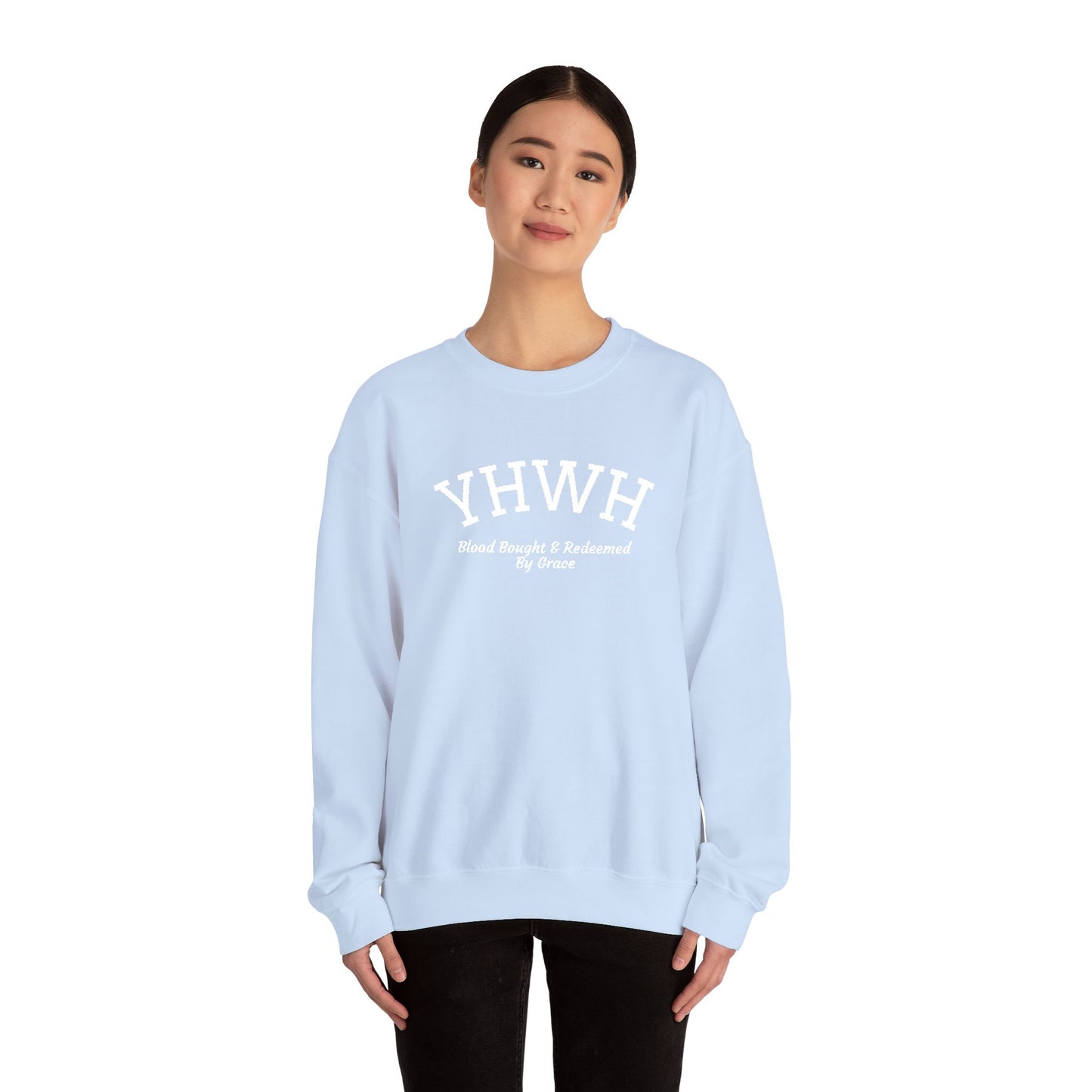 YHWH Scripture Crewneck Sweatshirt — Faith-Based Christian Pullover