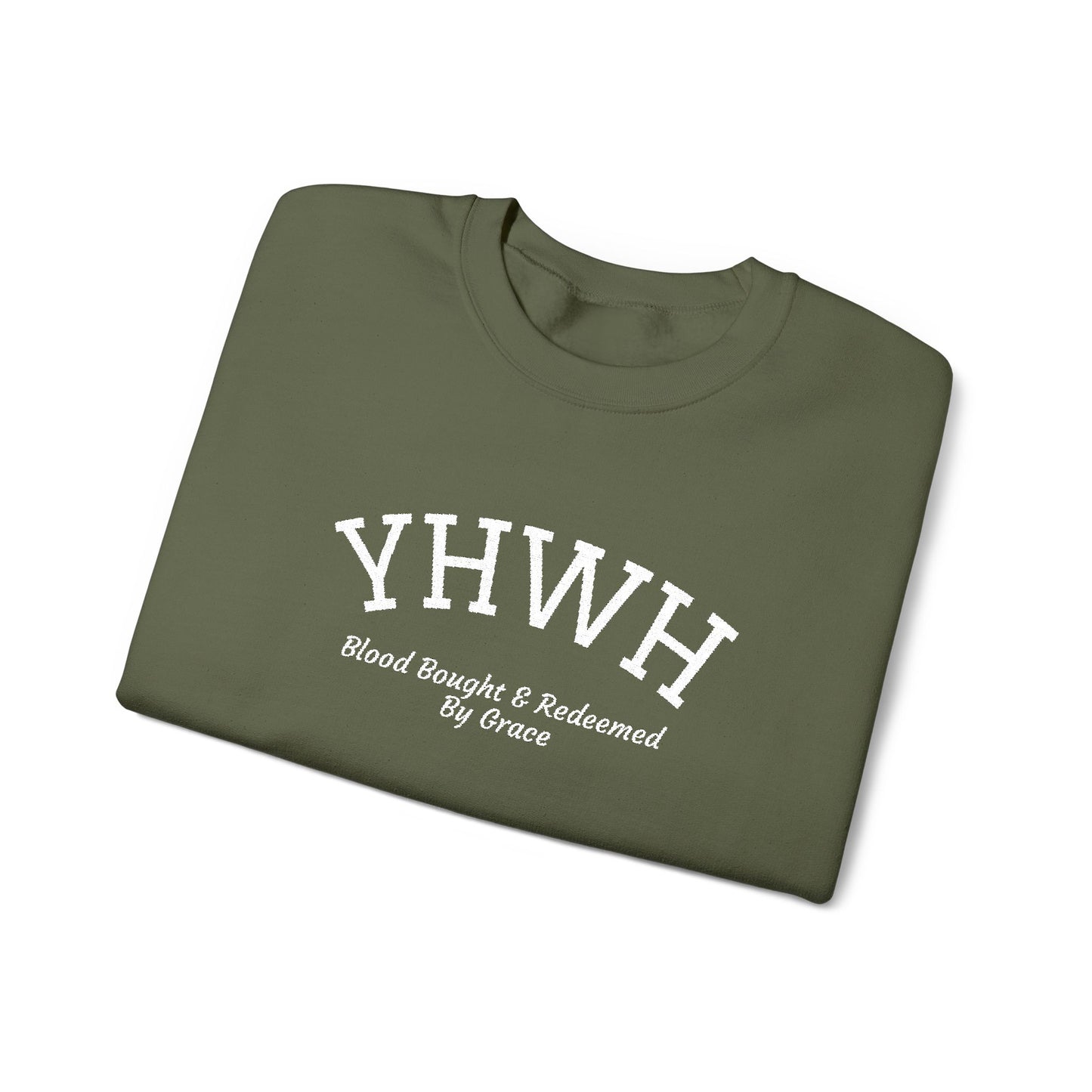 YHWH Scripture Crewneck Sweatshirt — Faith-Based Christian Pullover