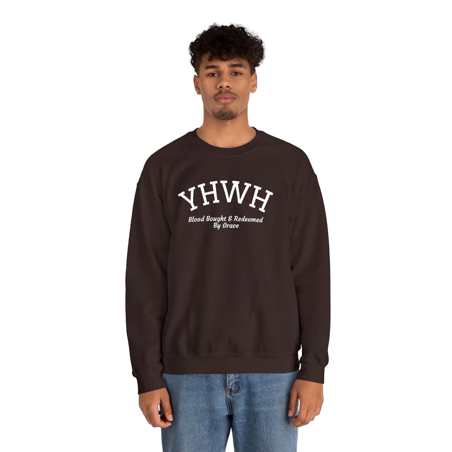 YHWH Scripture Crewneck Sweatshirt — Faith-Based Christian Pullover