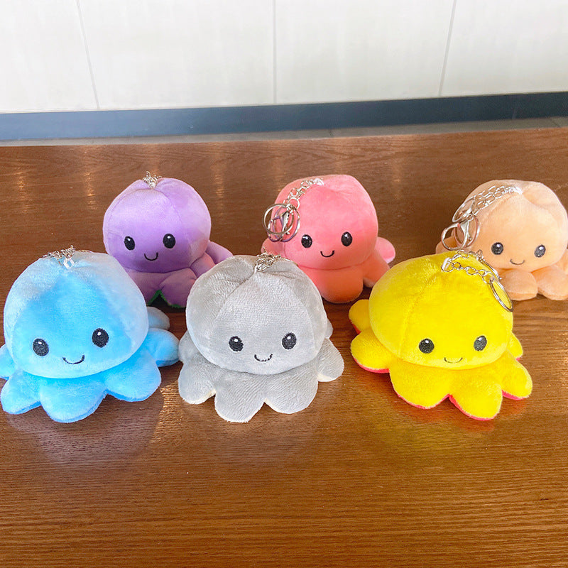 Creative Plush Flip Octopus Bag Key Chain