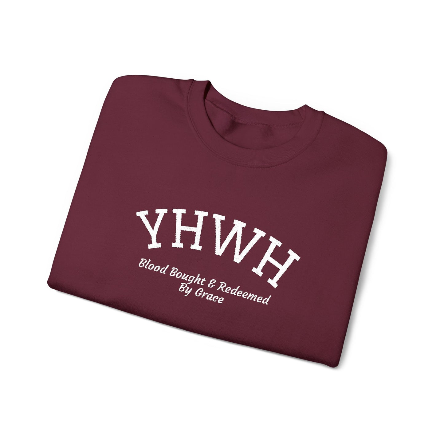 YHWH Scripture Crewneck Sweatshirt — Faith-Based Christian Pullover