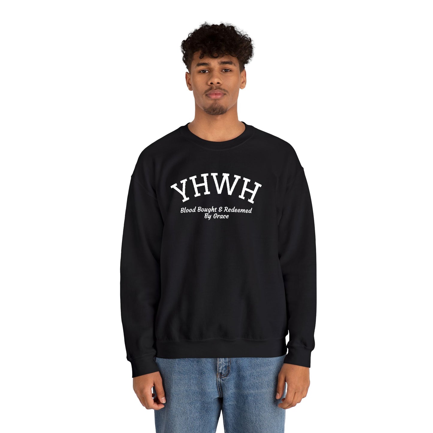 YHWH Scripture Crewneck Sweatshirt — Faith-Based Christian Pullover