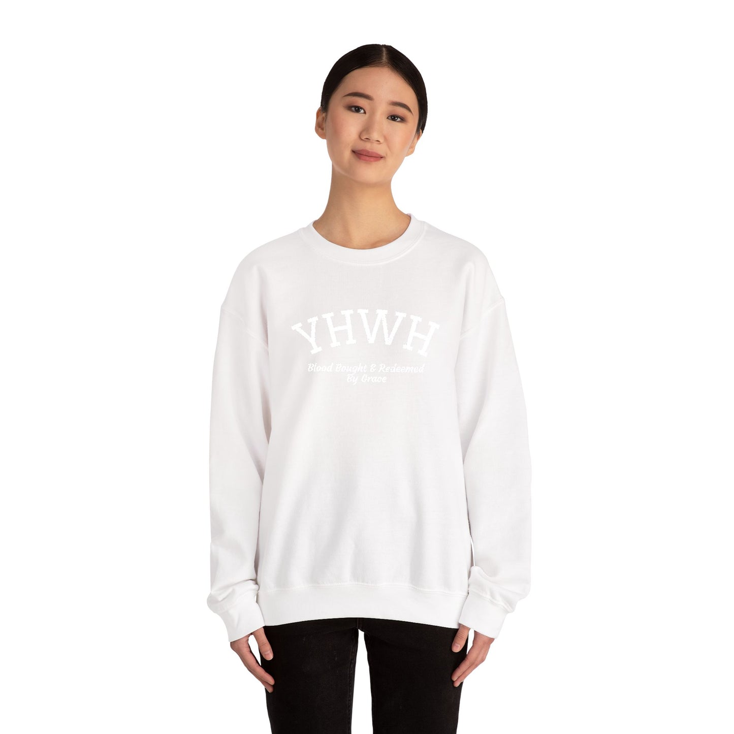 YHWH Scripture Crewneck Sweatshirt — Faith-Based Christian Pullover