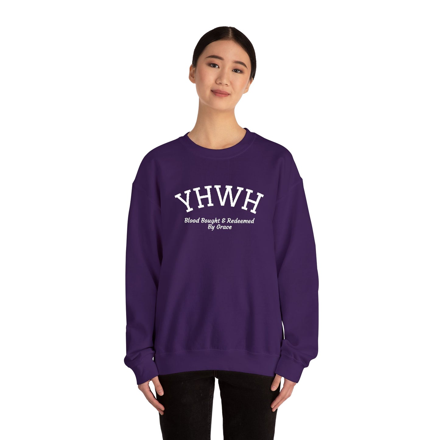 YHWH Scripture Crewneck Sweatshirt — Faith-Based Christian Pullover