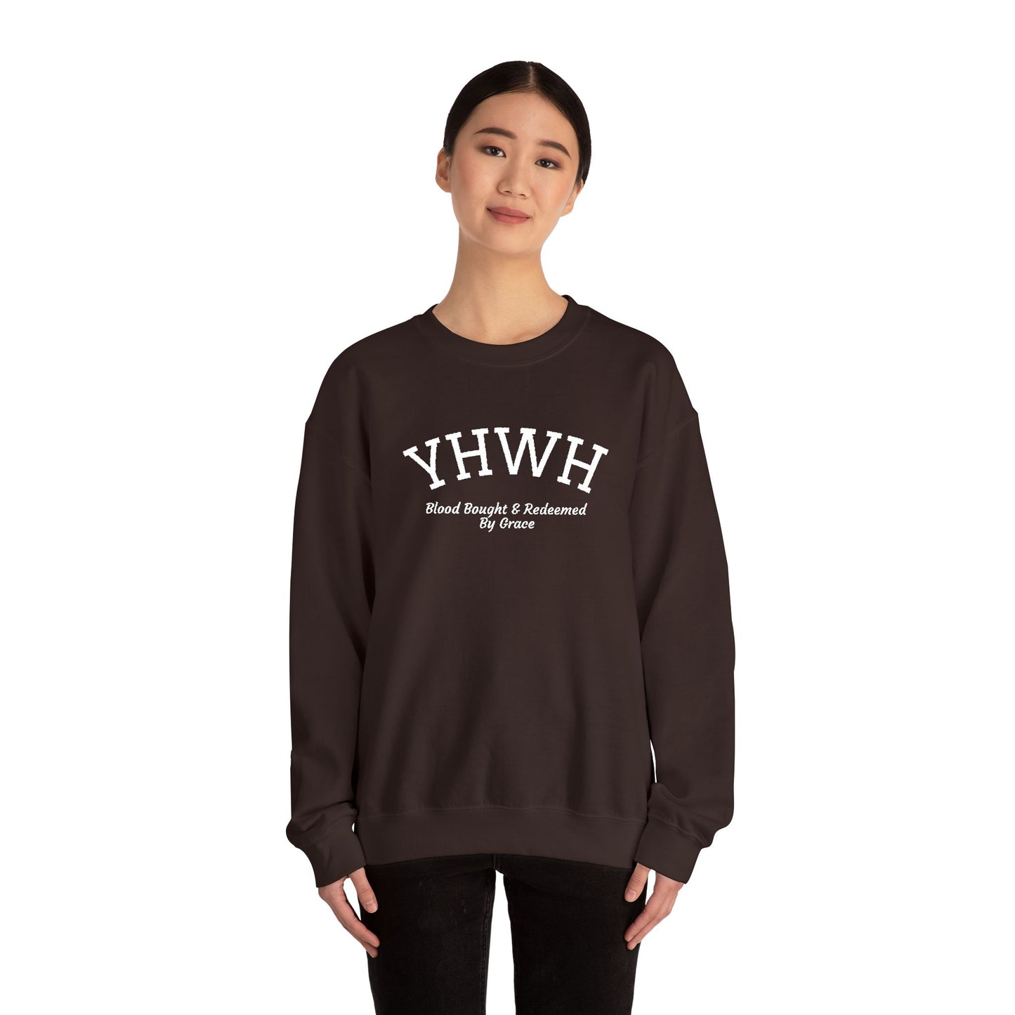 YHWH Scripture Crewneck Sweatshirt — Faith-Based Christian Pullover