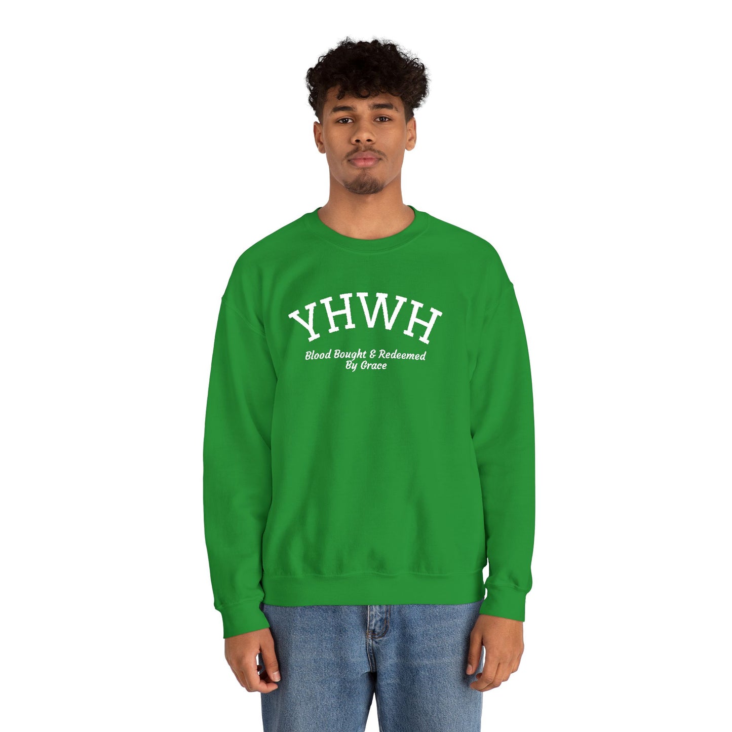 YHWH Scripture Crewneck Sweatshirt — Faith-Based Christian Pullover