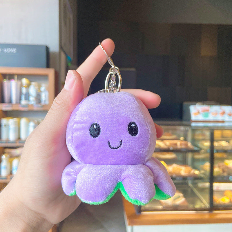 Creative Plush Flip Octopus Bag Key Chain