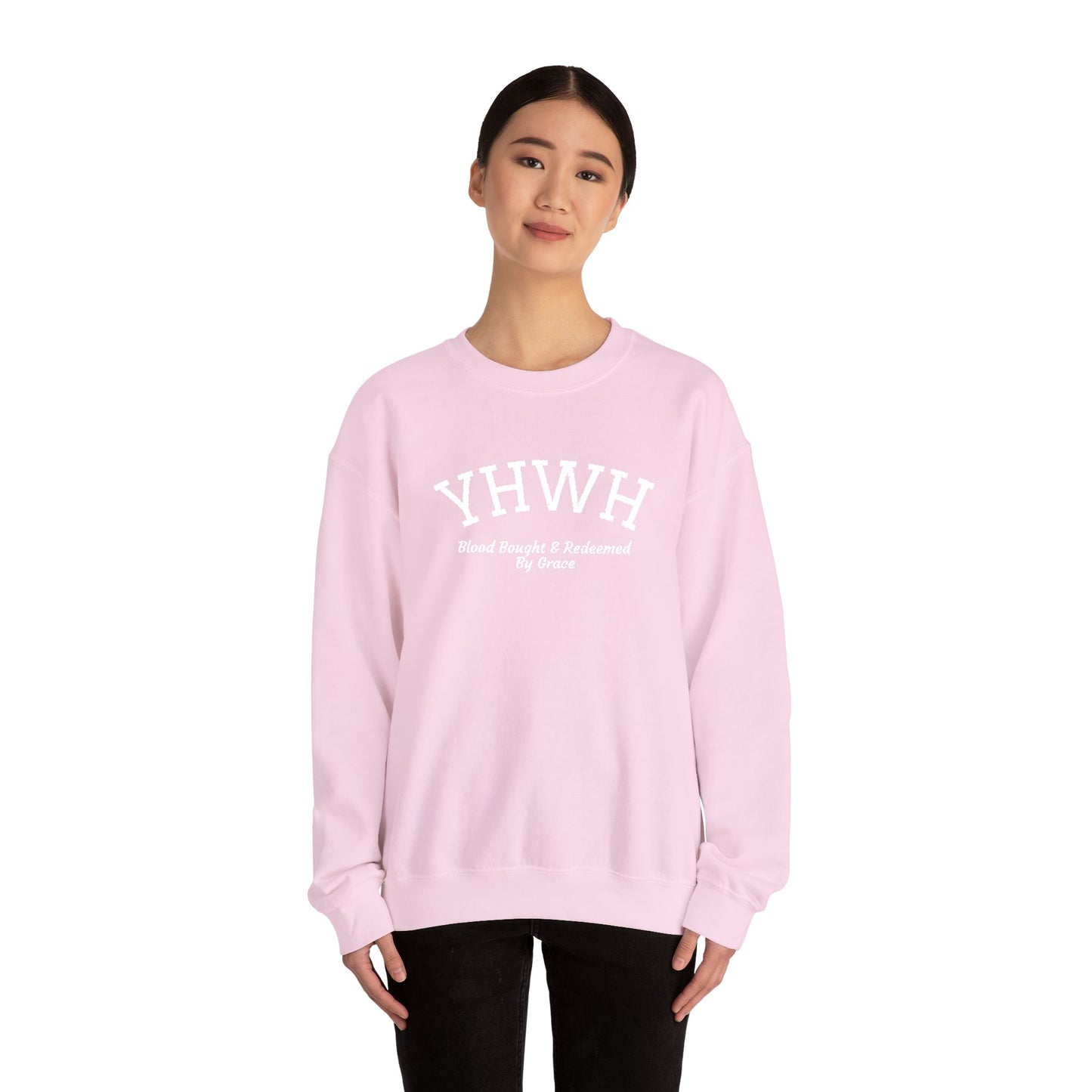 YHWH Scripture Crewneck Sweatshirt — Faith-Based Christian Pullover