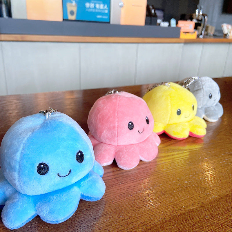 Creative Plush Flip Octopus Bag Key Chain